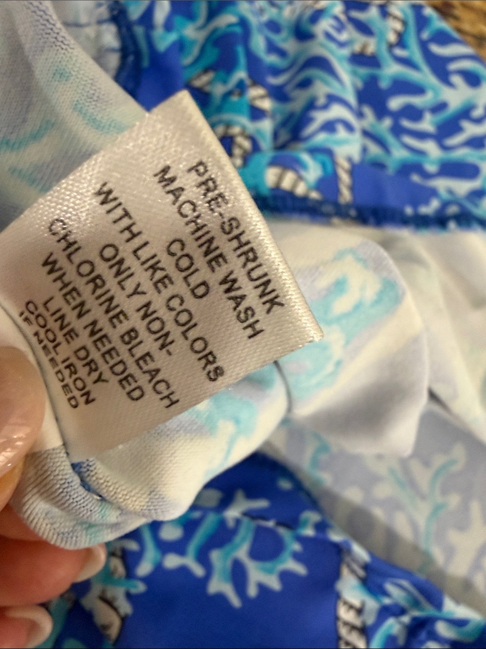 Lulu-B Coral Reef Rope Print Sleeveless Stretch Tank Top Blue Size L - Picture 6 of 9